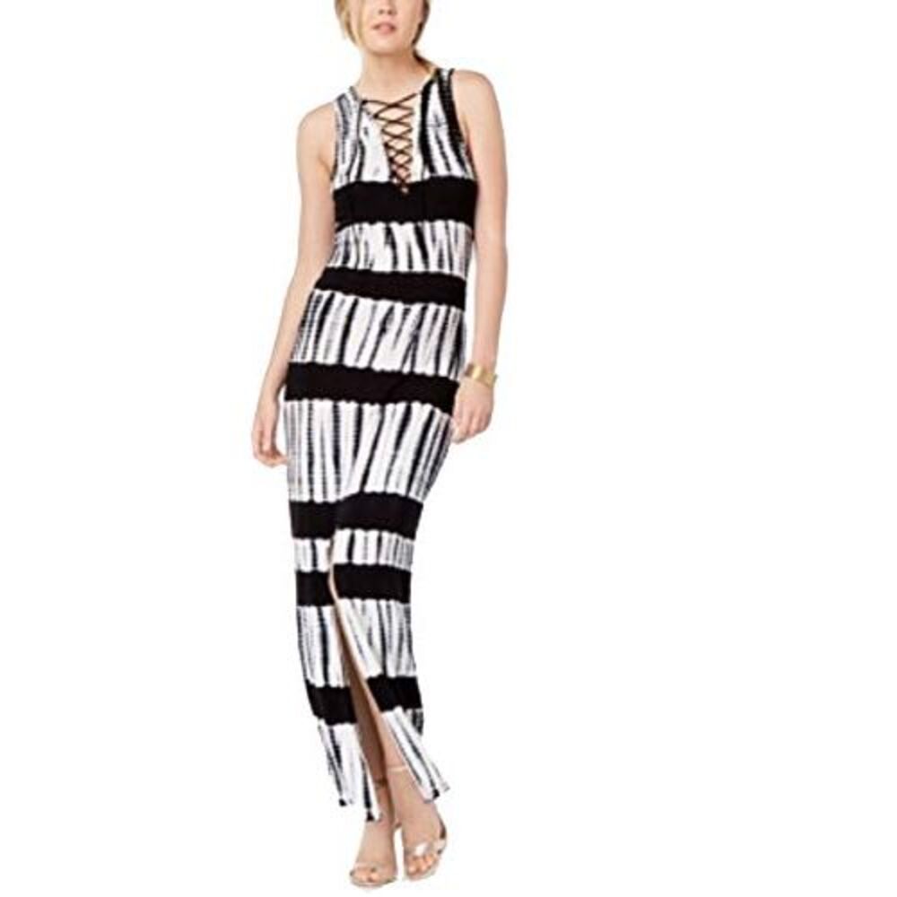 Material Girl Juniors Printed Lace Up Maxi Dress